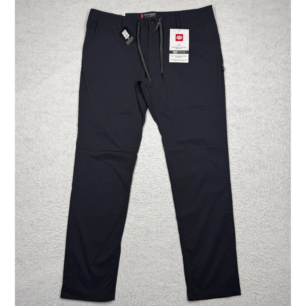 NWT 686 Everywhere Featherlight Chino Slim Fit Pant Black Men's Size 38x34